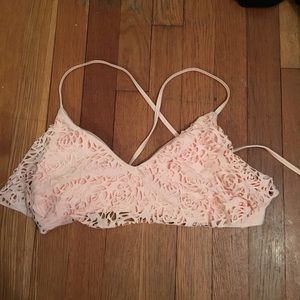 pink bikini swim top Large